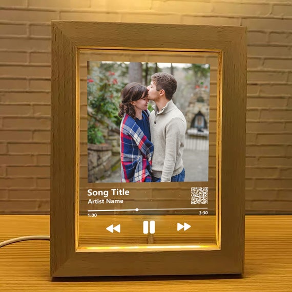 Custom Couple Song Glass Frame Custom Music Plaque Song 