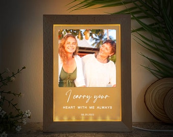 Personalized Memorial LED Light Photo Frame for Loss of Mother - Sympathy Gift with Remembrance Quote, LOM02