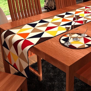 Quiltad bordslöpare, bordsunderlägg, grytlapp lantlig kalejdoskop flerfärgad av HOME HEART Brands (tillverkad i Indien)