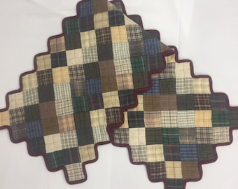 Quilted patchwork Table Runner & Toppers Table Centerpiece primitive square country runner Handmade by HOME HEART Brands(made in INDIA)