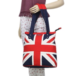 Union Jack Flag duck heavy cotton fabric Tote Bag  Shopping Bag, Union Jack Patterned Shopping Bag, by HOME HEART Brands 2 color Available