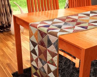 Quilted Table Runner & Toppers kaleidoscope patchwork country fashion fall mix by HOME HEART Brands(made in INDIA)