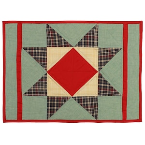 Set de table et set de table matelassés de Noël, plateau de table, chemin de table patchwork Rising Country Star by HOME HEART Brands (fabriqué en INDE)