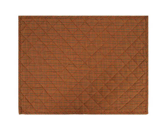 Quilted PLACEMAT Country Cabin brown Plaid 14"X19" by HOME HEART Brands/Table mat(5924)
