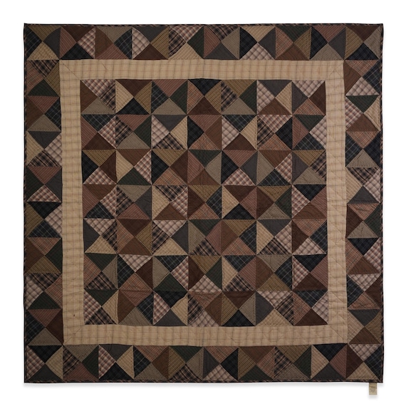 Throw Quilt, Wall hanging ,Table Toppers & baby quilt kaleidoscope country Hand Quilted cotton quilt by Home Heart brands (Made in India)
