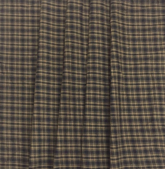 Fabric soft cotton black & tan  plaid home spun Fabric choose your yard in cut collection by HOME HEART Brands (Made in India)
