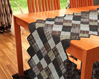Quilted Table Runner & Toppers Patchwork country fashion Farm Mix plaid by HOME HEART Brands(Made in India)