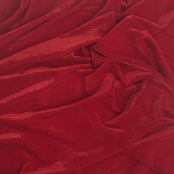 Cranberry red color micro velvet soft fabric 42” wide choose your yard meter in cut collection by HOME HEART Brands (Made in India)