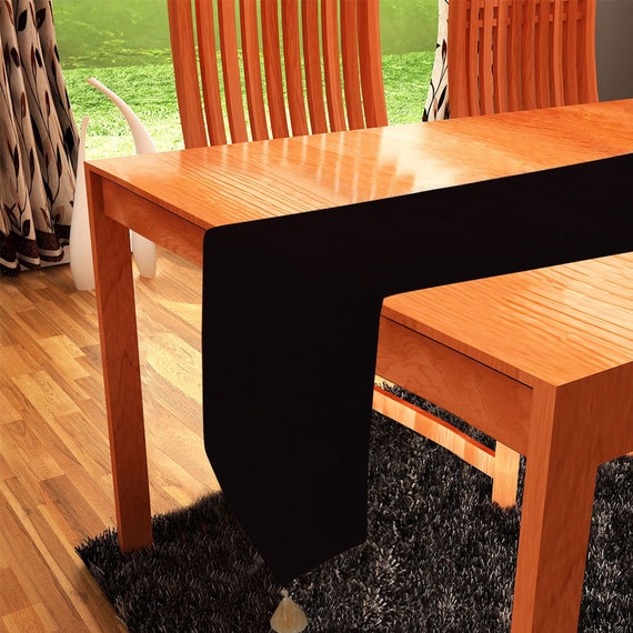 Velvet Table Runner & Toppers Premium black velvet fabric double layer reversible Decorative by Home Heart Brands(made in India)
