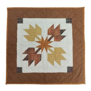 Hand made hand quilted quilt, table accent piece, Table topper Autumn leaves fall quilt 100% Cotton Heirloom Quality by HOME HEART Brands