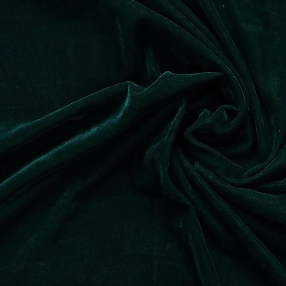 Bottle green color micro velvet soft fabric 44” wide choose your yard meter in cut collection by HOME HEART Brands (Made in India)