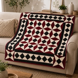 Spinnrocksquilt, lapptäcke, rustikt lantligt överkast, handquiltat babybomullsquilt av Home Heart (tillverkad i Indien)