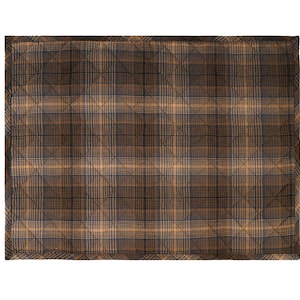 Quilted PLACEMAT Blue Beige Country Plaid 14&quot;X19&quot; by HOME HEART Brands/Tablemat