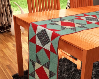 Quilted Table Runner & Toppers patchwork Rising Country Star by HOME HEART Brands (made in INDIA)