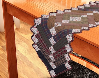 Quilted Table Runner & Toppers country patchwork Mix plaid, print cotton fabric Charming square by HOME HEART Brands (Made in India)