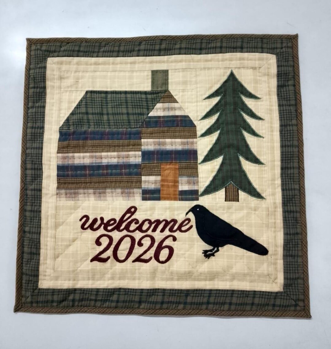 Hand Quilted Personalized Welcome 2026 Country Patchwork Wall Hanging ...