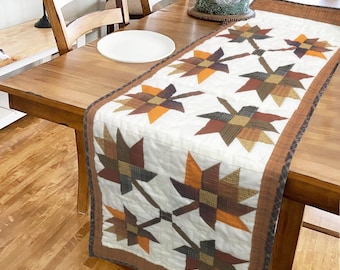 Table runner hand quilted, patchwork, Table Toppers Calico Country Autumn Leaf Patchwork Table runner by HOME HEART Brands(made in INDIA)