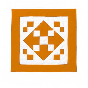 Hand made hand quilted quilt, table accent piece, Table topper Autumn Diamond square quilt 100% Cotton Heirloom Quality by HOME HEART Brands
