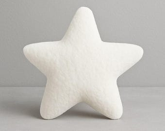 Sherpa Star pillow soft plush, neutral heart pillow, neutral star decor, sherpa star shaped pillow by HOME HEART Brands (Made in India)