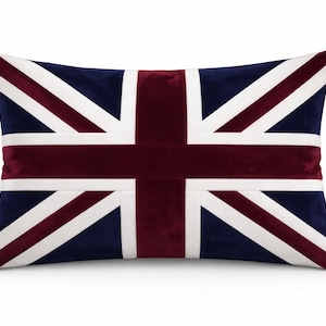 Velvet Union Jack pillow cover, cushion cover, three layered pillow not included micro velvet fabric by HOME HEART Brands(made in India) image 6