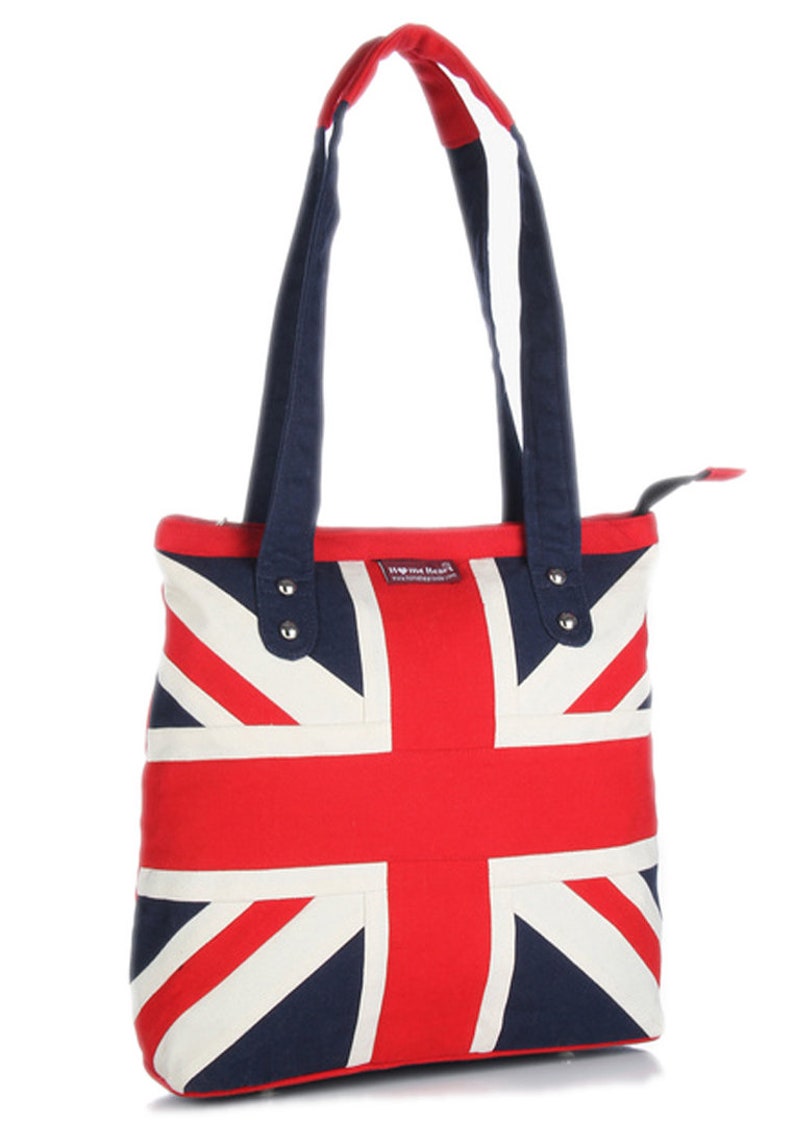 Sac fourre-tout en tissu de coton épais drapeau Union Jack, sac à provisions à motif Union Jack, par HOME HEART marques 2 couleurs disponibles image 2