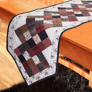 Quilted Table Runner & Toppers Patchwork country Chain link charms square calico cotton mix fabric by HOME HEART Brands(Made in India)