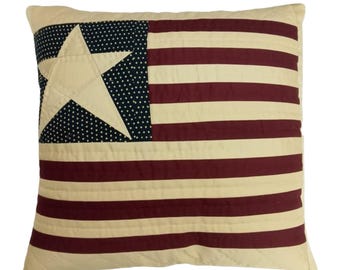 Handgemaakte handgemaakte gewatteerde patchwork kussensloop, kussen, rustieke Americana handgemaakte ster kussensloop van HOME HEART Brands (gemaakt in India)
