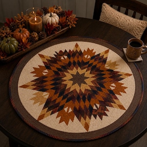 Herbstblätter Quilted Table Topper Herbst Herzstück Mat, Handmade Patchwork Thanksgiving Tischdekoration von Home Heartbrands (Made in India)