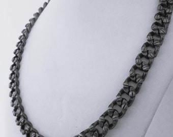 Collier Chaîne En Argent Sterling 925 Vintage Pour Homme - Poids 50.8g, Occasion, Bijou Signé