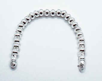 Bracciale stile vintage in argento 925 massiccio, larghezza 9mm, 43 grammi. Catena Lombrico. Fatto in Toscana!