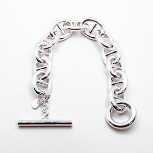 925 silver bracelet marine chain 15 mm. Toggle closure, t-bar!