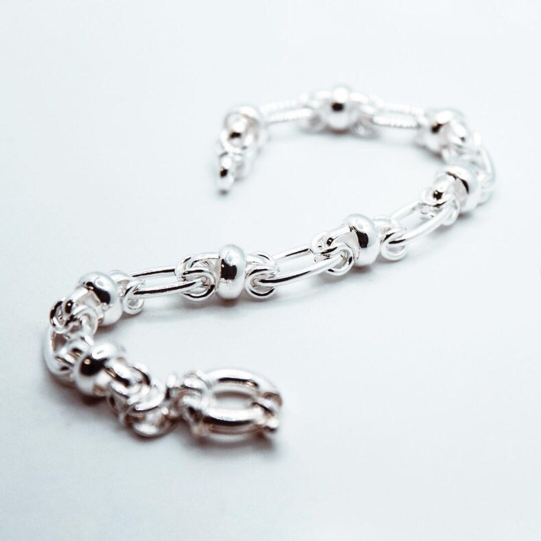 Superbe Bracelet Ancien En Argent Massif 925 - Maille Fine 9,8 G - Très Bon État