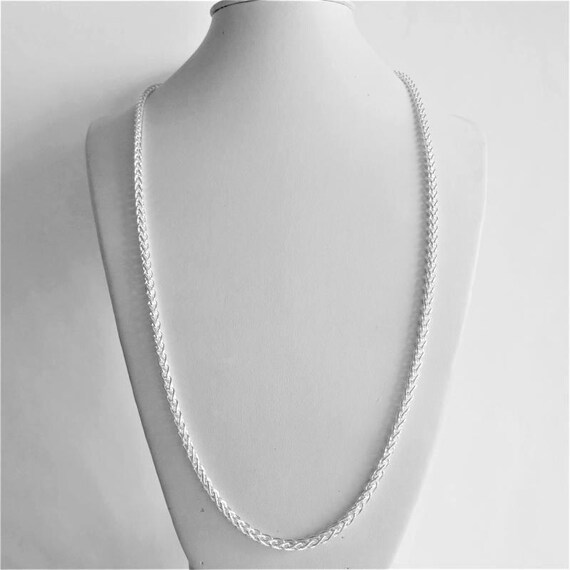 925 シルバーを使用したユニセックス ネックレス スピガ チェーン。幅