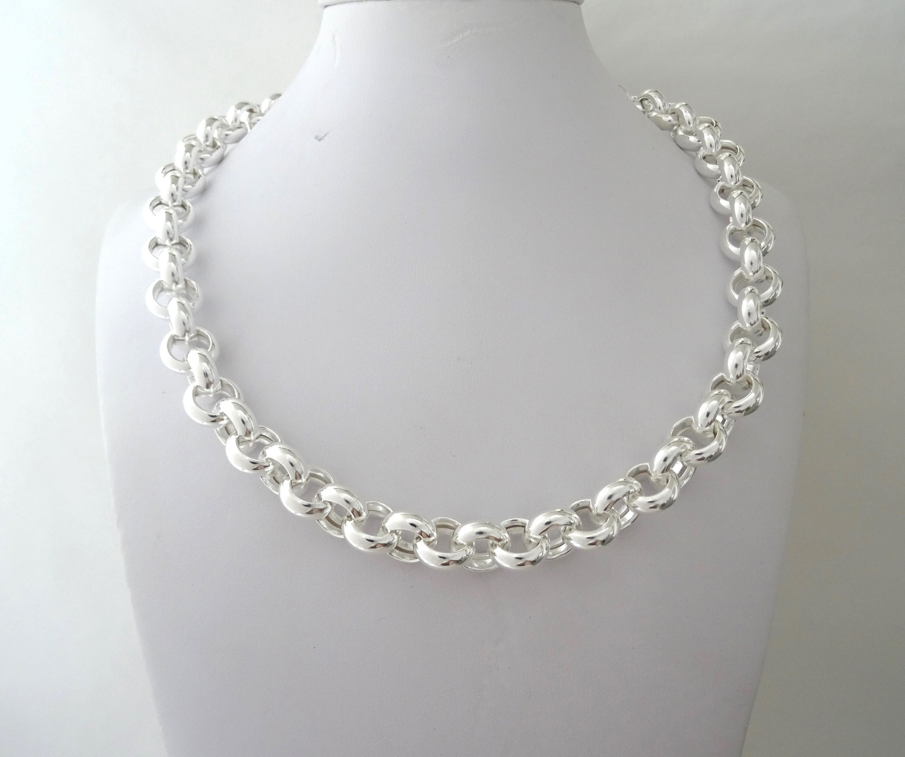 Collana in argento sterling 925, 1 mm, catena rolo, per uomo