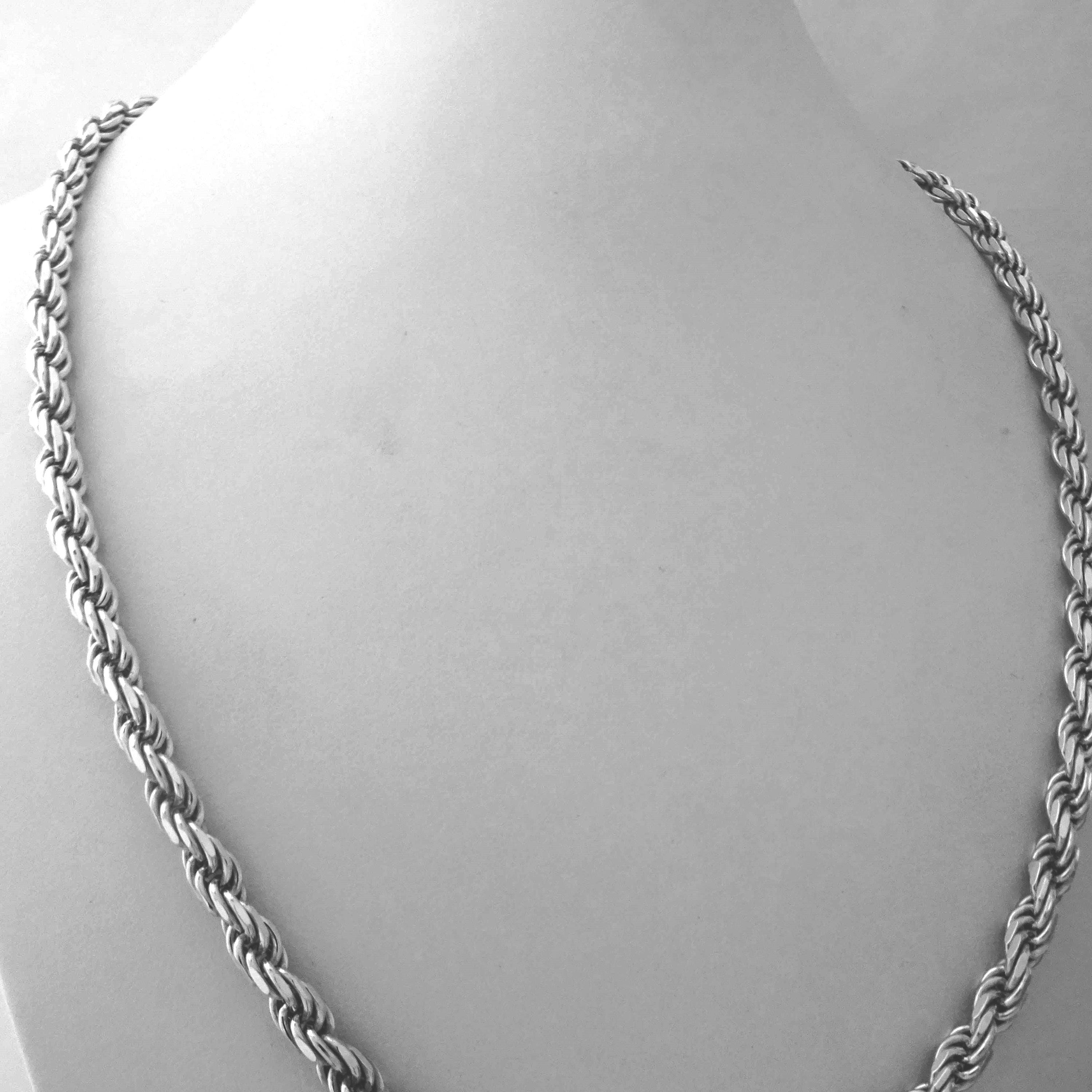 Collana Catena Cordino Unisex Collana In Argento Sterling 925 Massiccio - Catena Cordino, Regalo Per Uomo O Donna Cornice Argento 925