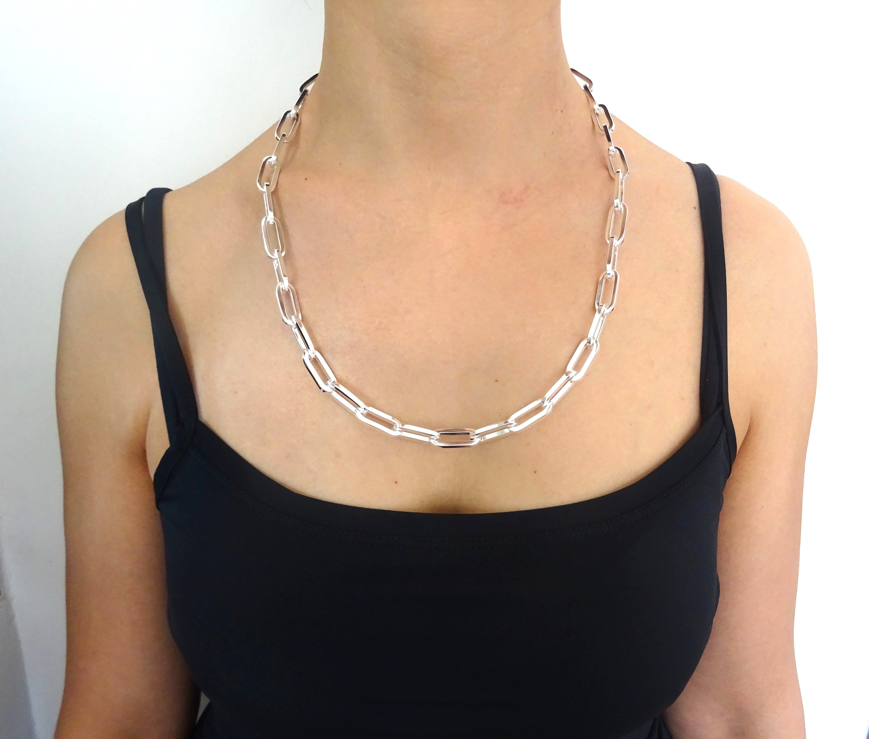 ペーパー クリップ チェーン ネックレス シルバー silver925 3.5