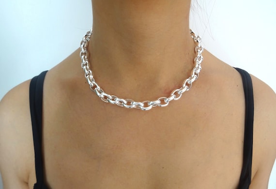 Collana in argento 925 MASSICCIO, catena rolo ovale scalare graduato 9-6mm. 53 grammi. - Italia Collana in argento 925 MASSICCIO, catena rolo ovale scalare graduato 9-6mm. 53 grammi. - Italia