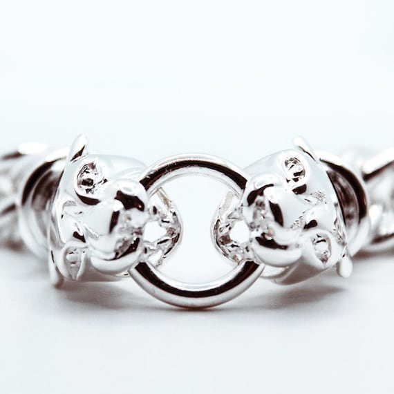 ☆TATIANA☆ Silver 925 Double Ball Chain Bracelet BR1804 925 Sterling Silver Bujukan And Elongated Octagon Link Chain