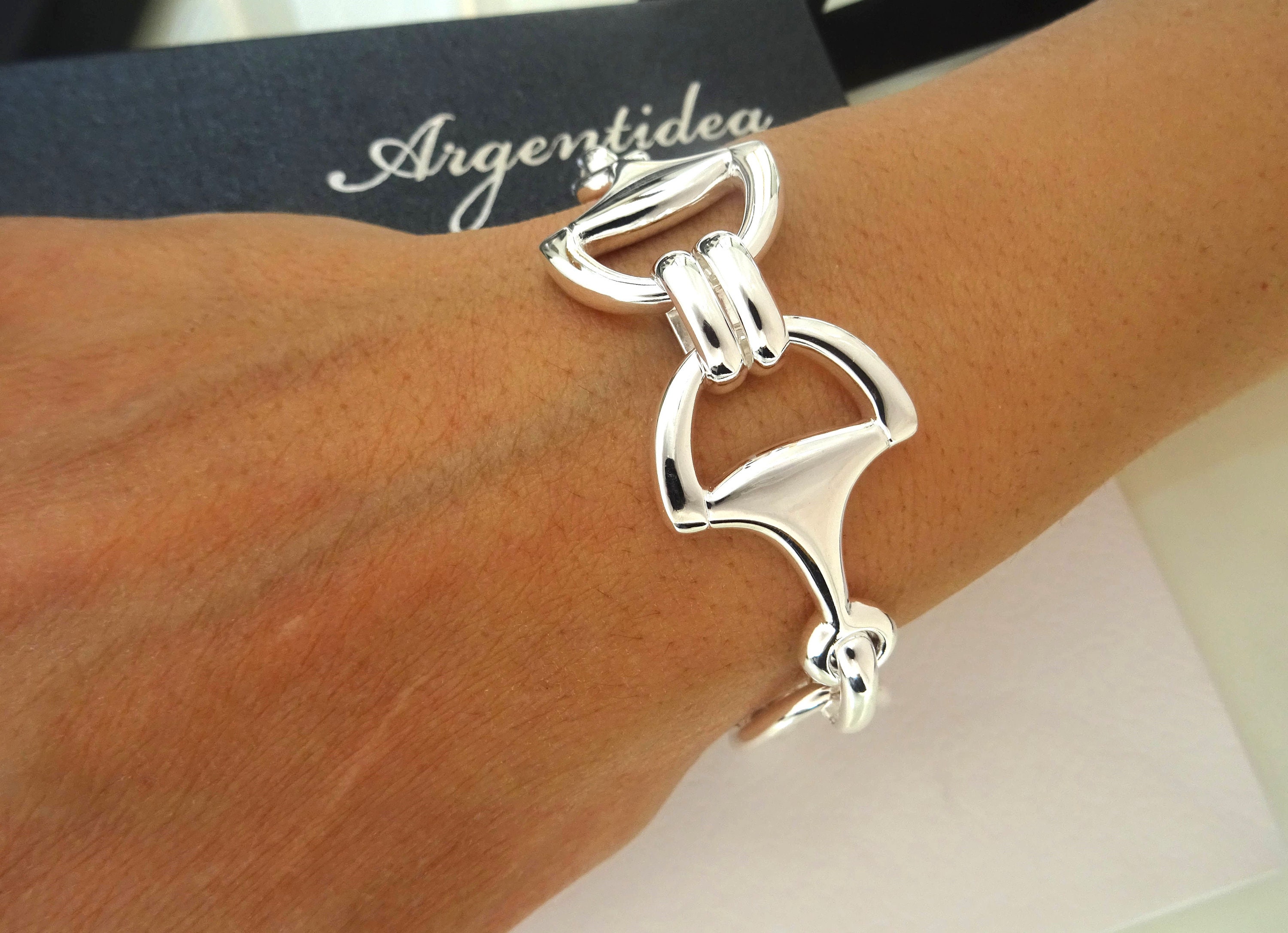 Horsebit Bracelet in 925 Silver. Made in Italy. - Etsy