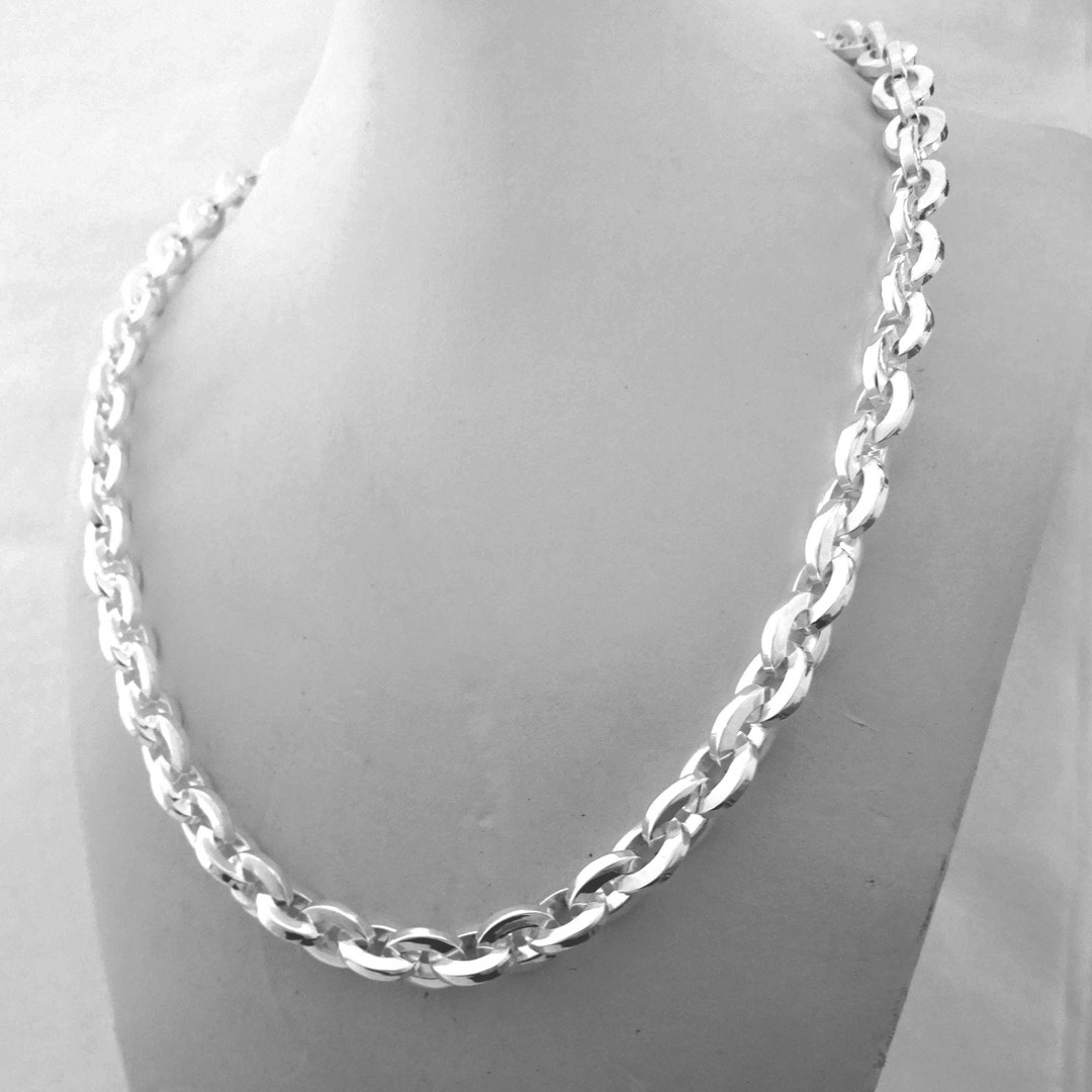GRANDE Catena in argento 925 maglia marina 12mm