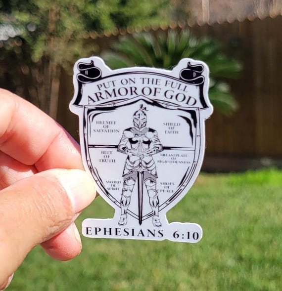 Put on the Full Armor of God sticker, Bible Sticker, Religious Sticker, Inspirational Sticker, Bible Verse Sticker, Gift for Christian, Gift