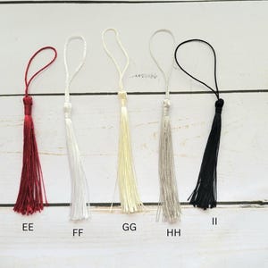 Bookmark Tassels, Silky Floss Soft Mini Tassels with loops 35 different colors to choose from. image 10