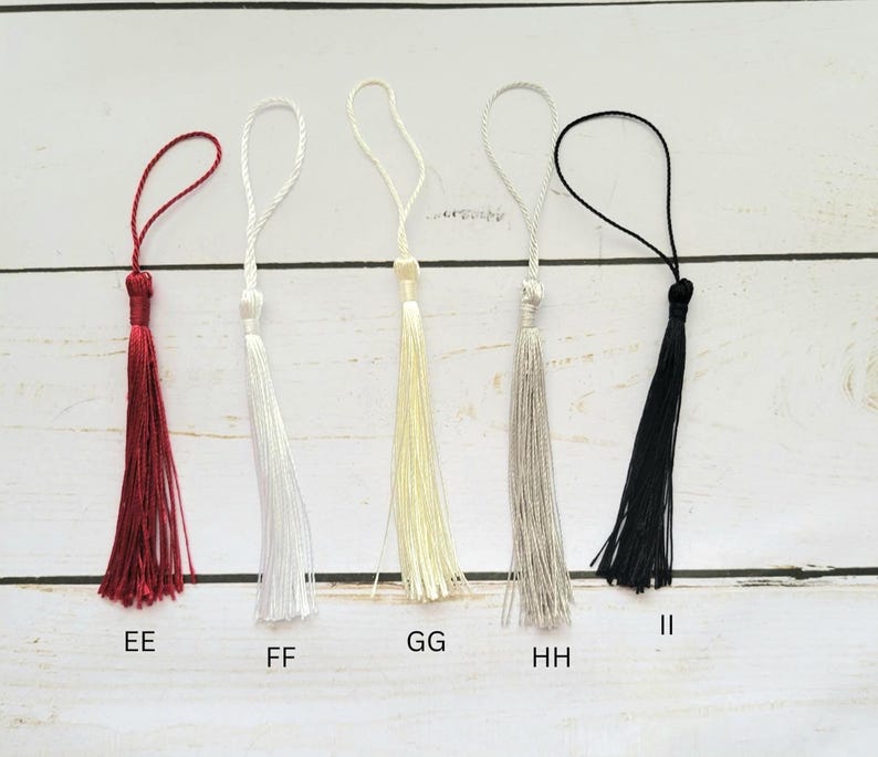Bookmark Tassels, Silky Floss Soft Mini Tassels with loops 35 different colors to choose from. image 10