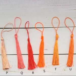 Bookmark Tassels, Silky Floss Soft Mini Tassels with loops 35 different colors to choose from. image 6