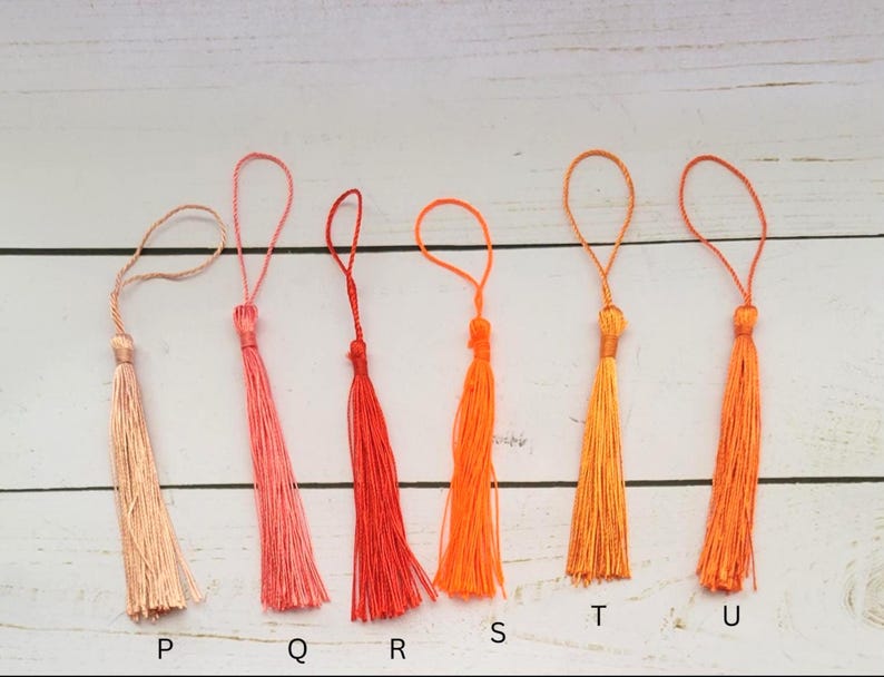 Bookmark Tassels, Silky Floss Soft Mini Tassels with loops 35 different colors to choose from. image 6