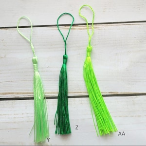 Bookmark Tassels, Silky Floss Soft Mini Tassels with loops 35 different colors to choose from. image 8