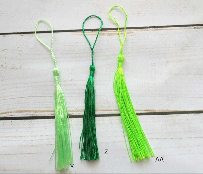 Bookmark Tassels, Silky Floss Soft Mini Tassels with loops 35 different colors to choose from. image 8