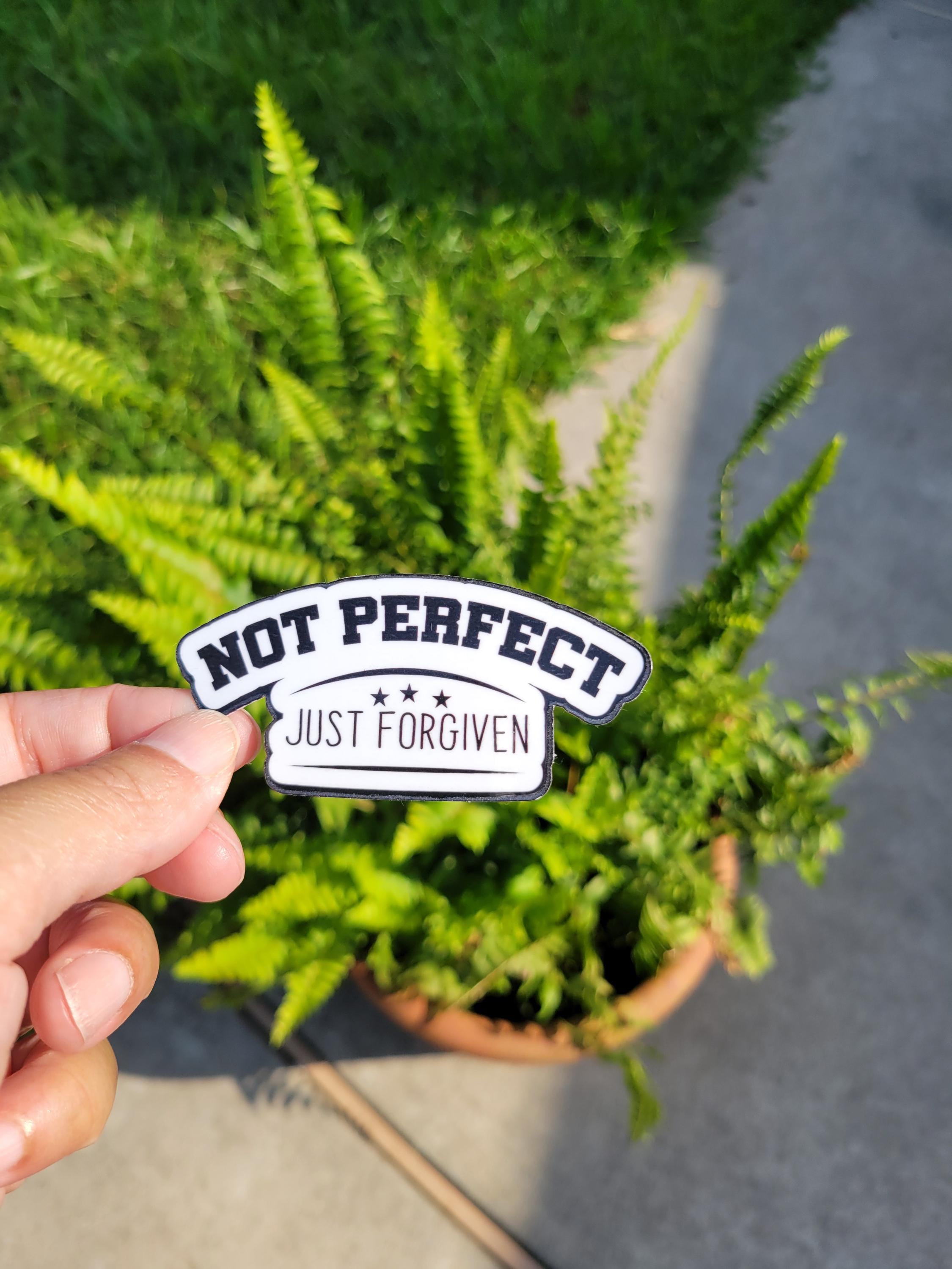 Forgiven Sticker Not Perfect Just Forgiven Sticker, Inspiration Sticker, Laptop Sticker ...