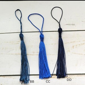 Bookmark Tassels, Silky Floss Soft Mini Tassels with loops 35 different colors to choose from. image 9