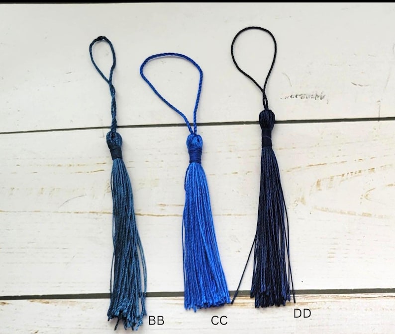 Bookmark Tassels, Silky Floss Soft Mini Tassels with loops 35 different colors to choose from. image 9